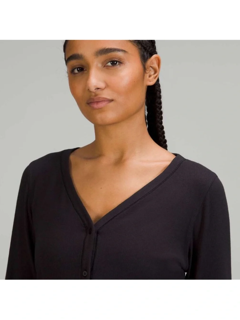 NWOT Lululemon Black Side-Cinch Ribbed Cardigan 6